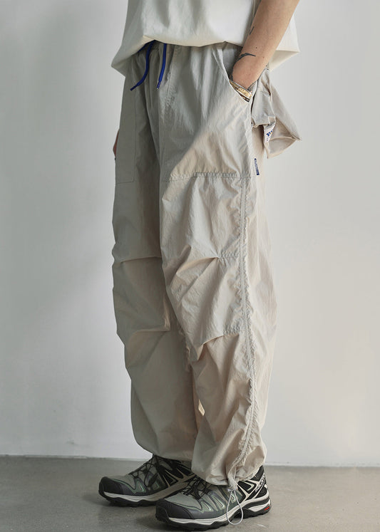 Men's Light Grey Cotton Pants Breathable Elastic Waist - OutfitLondon