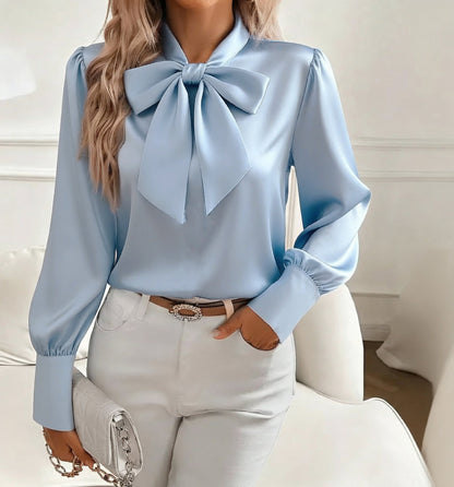 Chic Fall Puff Sleeve Lady Blouse
