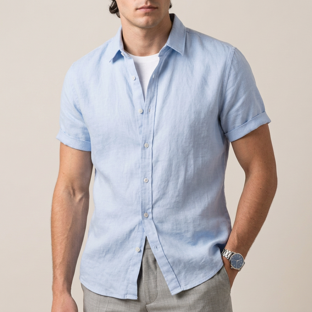 Casual Classic Fit Button Down Shirt - OutfitLondon