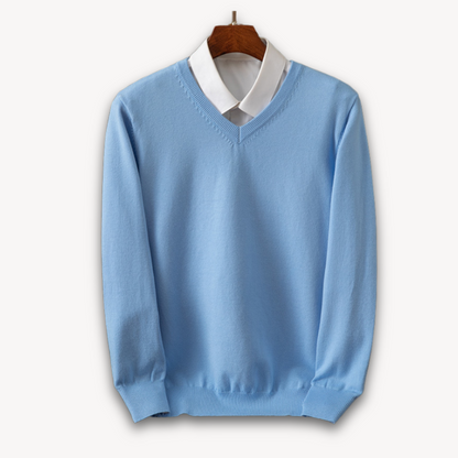 Luxury Men's Soft V-Neck Cashmere Sweater