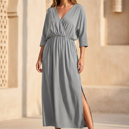 Elegant V Neck Wrap Dress for Women