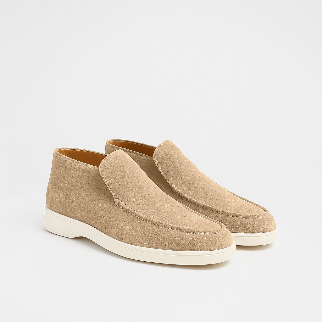 Classic Brown Leather Slip On Boots