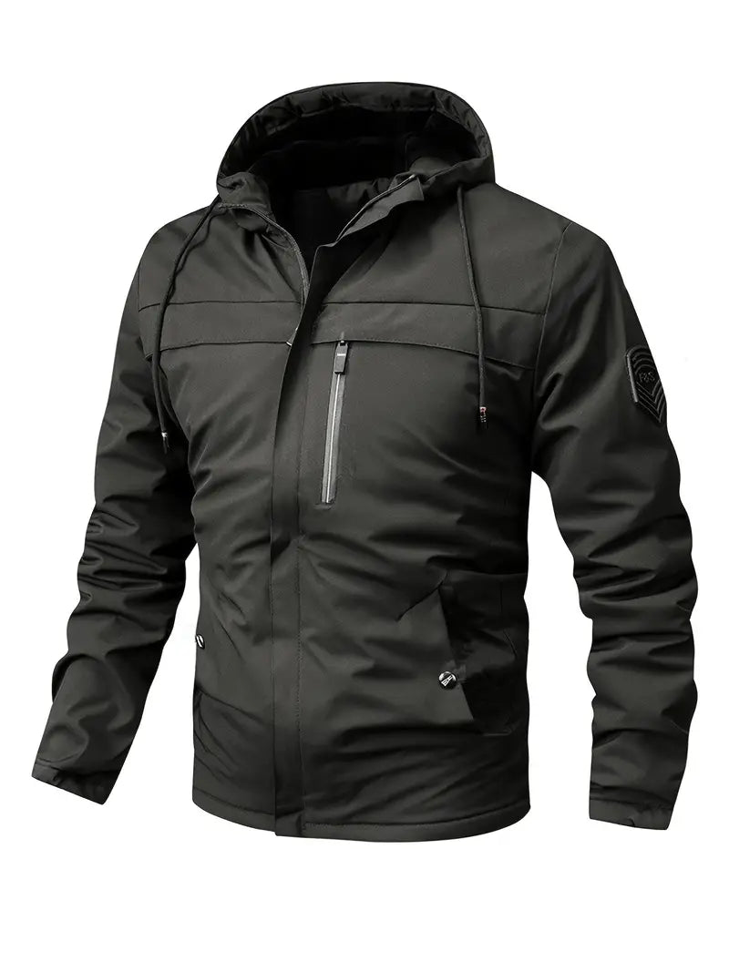 Slim Water Repellent Hooded Windbreaker Jacket