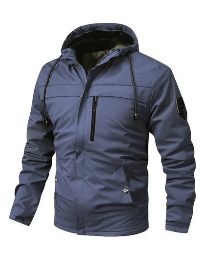 Slim Water Repellent Hooded Windbreaker Jacket