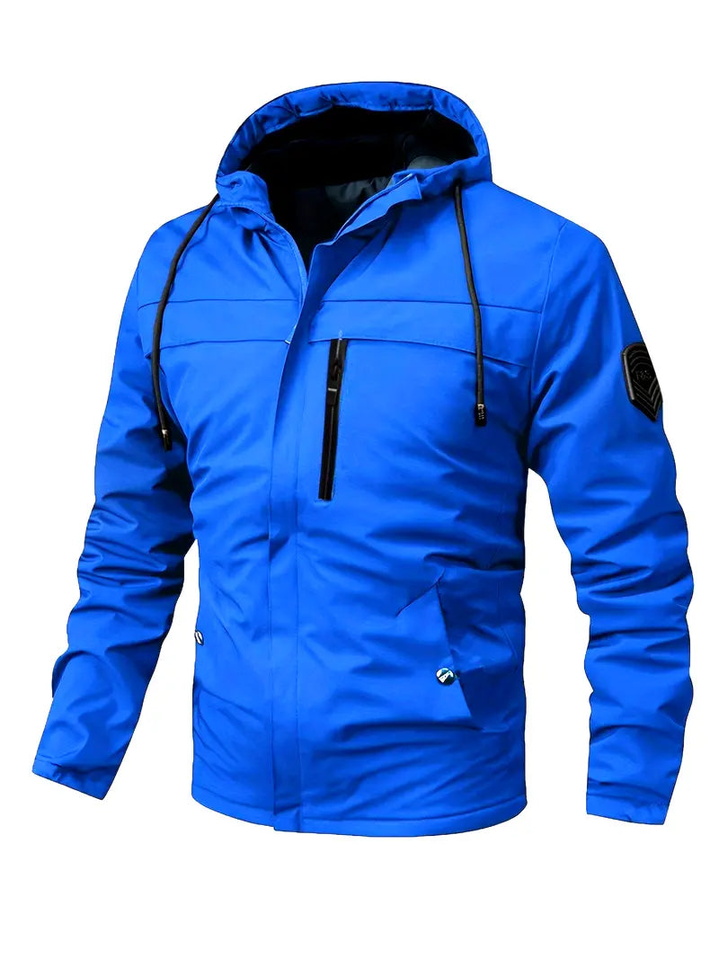 Slim Water Repellent Hooded Windbreaker Jacket - OutfitLondon