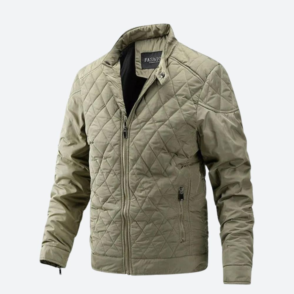 Warm Quilted Mens Bomber Coat