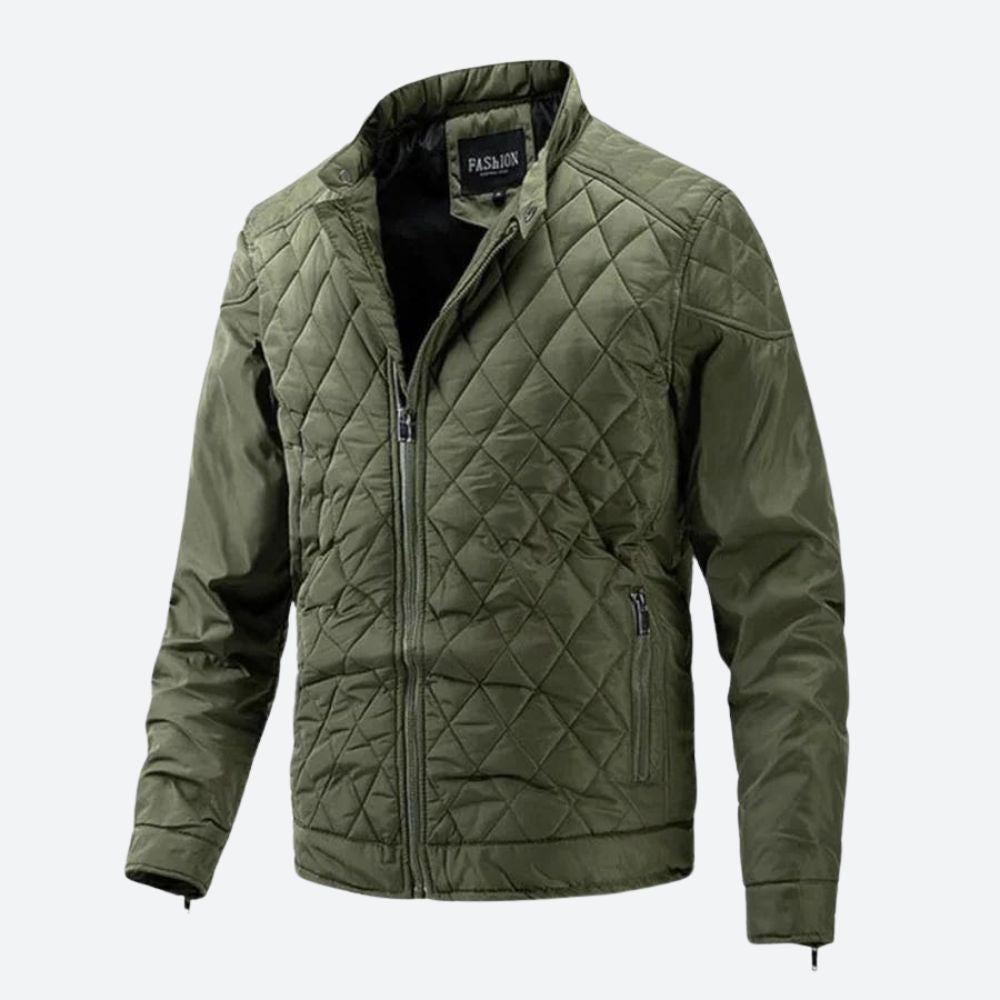 Warm Quilted Mens Bomber Coat
