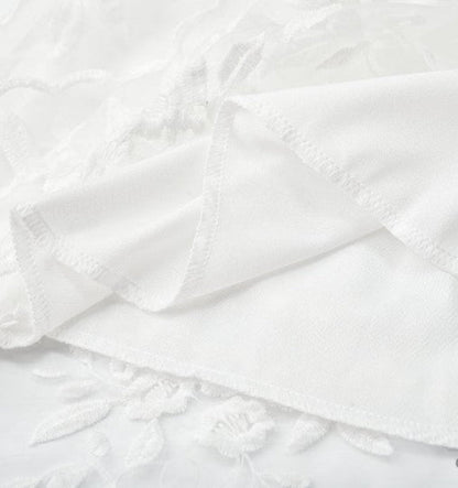 Lindsey Dress | Mini Cocktail Dress with Flower Embroidery