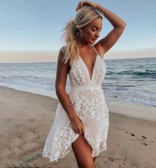 Chic Embroidered Mini Party Dress - OutfitLondon