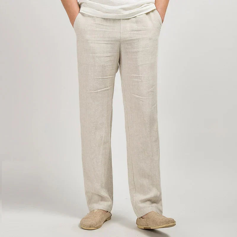 Relaxed Fit Casual Cotton Trousers - OutfitLondon