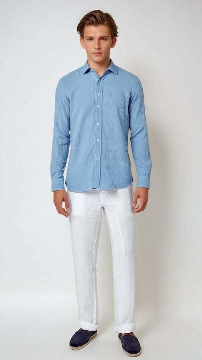 Classic Luxury White Linen Pants