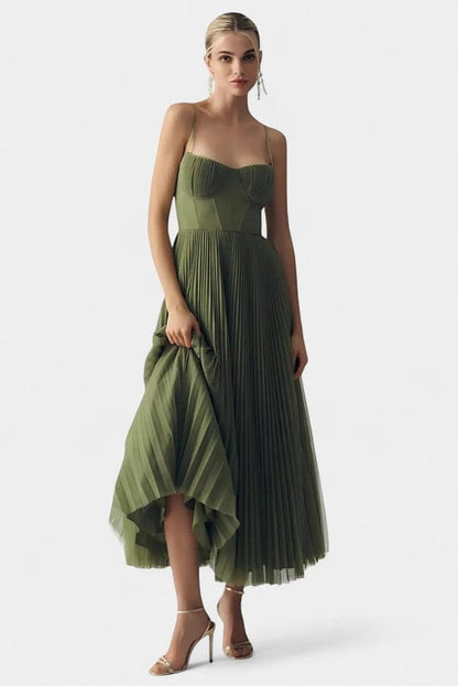 Liora Women's Green Off Shoulder Maxi Dress - OutfitLondon