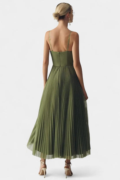 Liora Women's Green Off Shoulder Maxi Dress