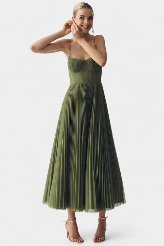 Liora Women's Green Off Shoulder Maxi Dress
