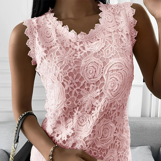 Elegant Lace Tank Top - OutfitLondon