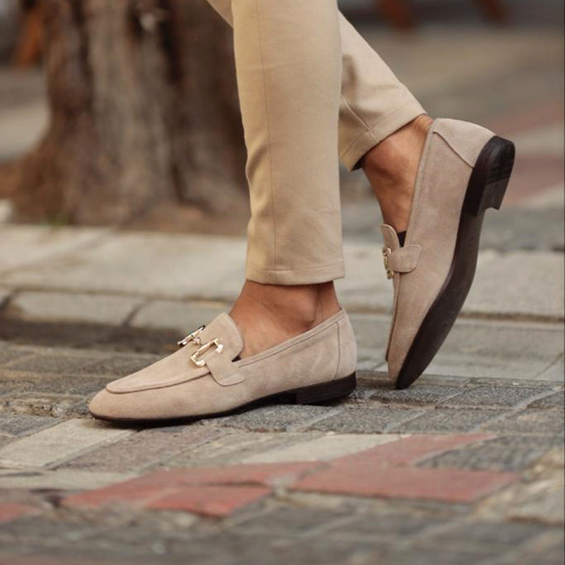 Classic Slip On Loafers With Almond Toe