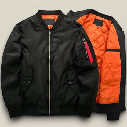 Men's Leather Pilot Bomber Jacket