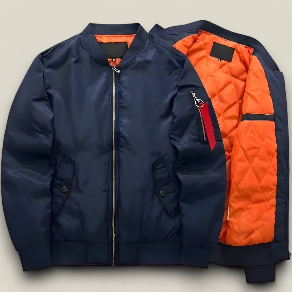 Men's Leather Pilot Bomber Jacket