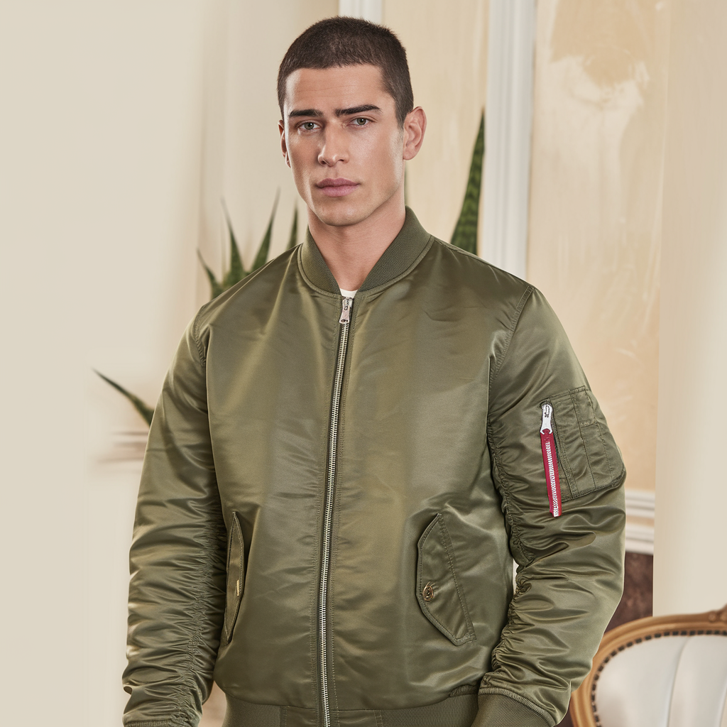Men's Leather Pilot Bomber Jacket