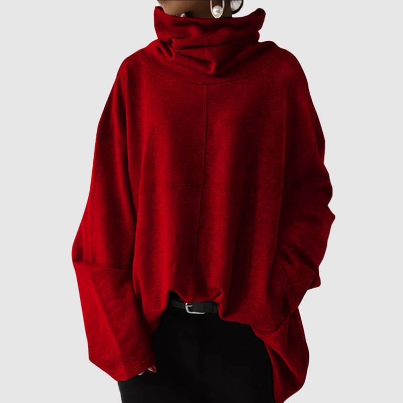 Cozy Oversized Long Turtleneck Sweater - OutfitLondon