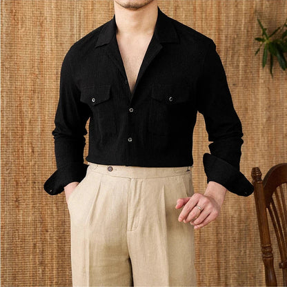 Classic Fit Shirt with Pocket and Button Front