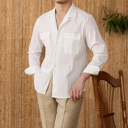 Classic Fit Shirt with Pocket and Button Front