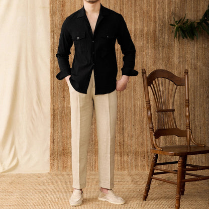Classic Fit Shirt with Pocket and Button Front