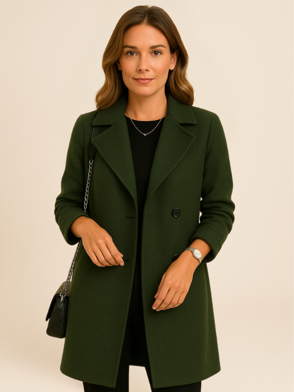 Timeless Double Breasted Women's Long Coat - OutfitLondon