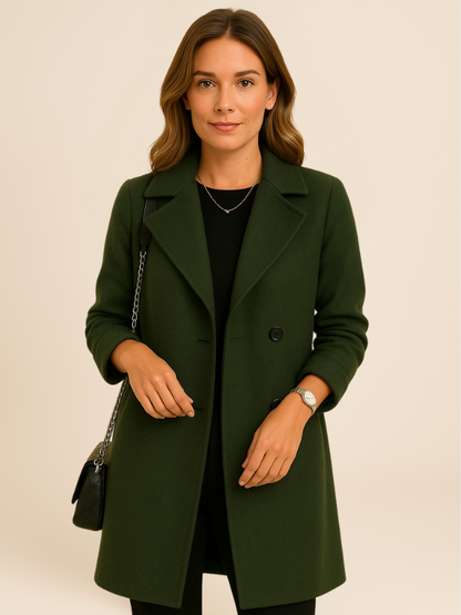 Timeless Double Breasted Women's Long Coat - OutfitLondon