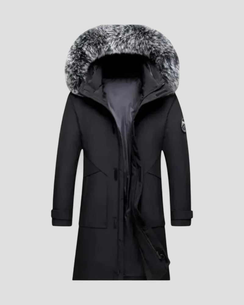 Warm Waterproof Parka Jacket with Faux Fur Hood Men - OutfitLondon