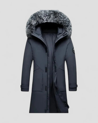Warm Waterproof Parka Jacket with Faux Fur Hood Men