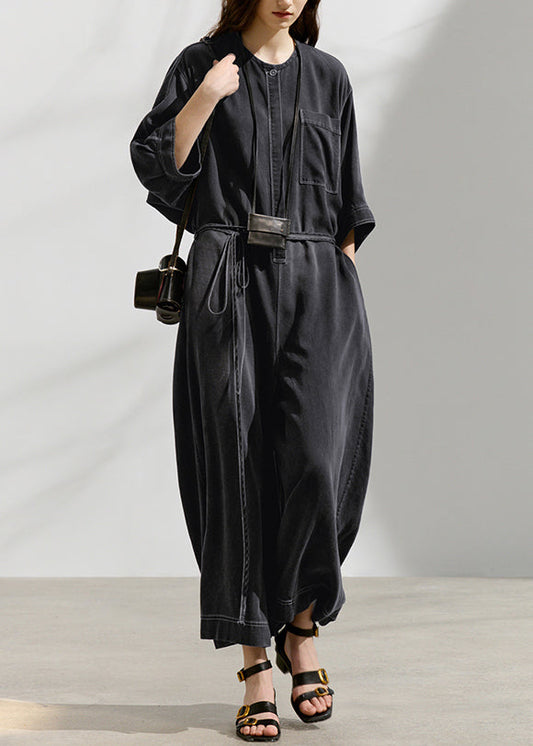 Women's Cotton Patchwork Jumpsuit Plus Size With Pockets - OutfitLondon