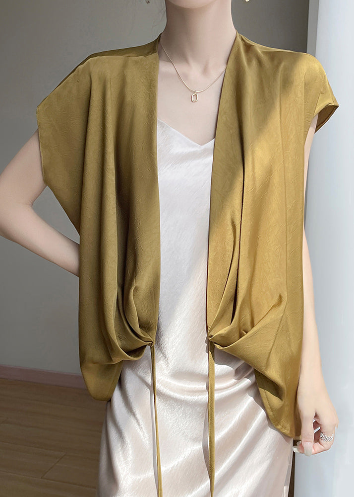 Women's Silk Blend V Neck Blouse Relaxed Fit 2XL - OutfitLondon