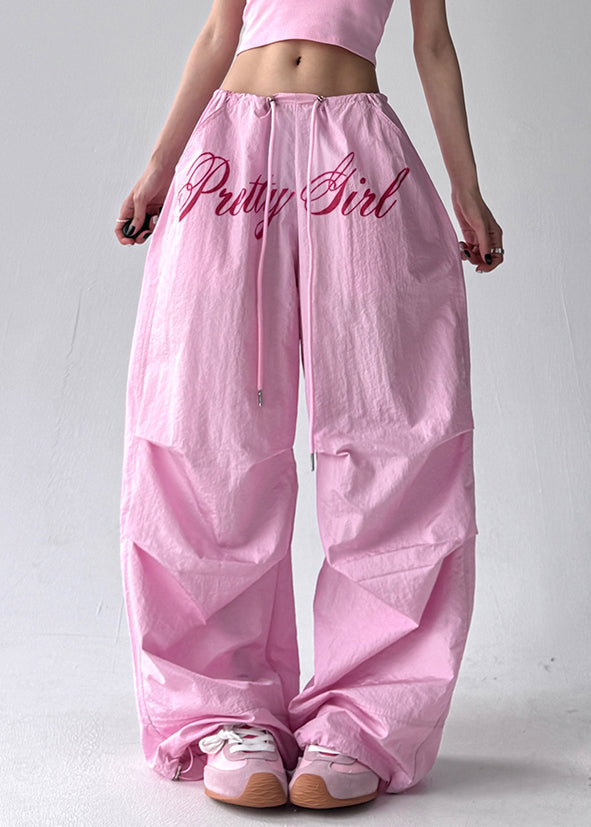Women's Cotton Pants Pink Relaxed Fit - OutfitLondon