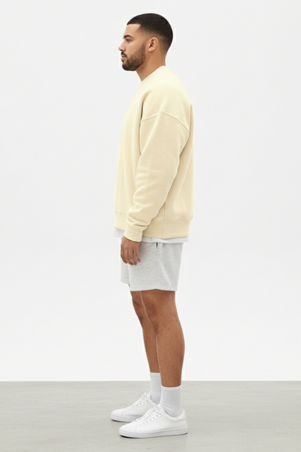 Relaxed Fit Crew Neck Mens Sweater
