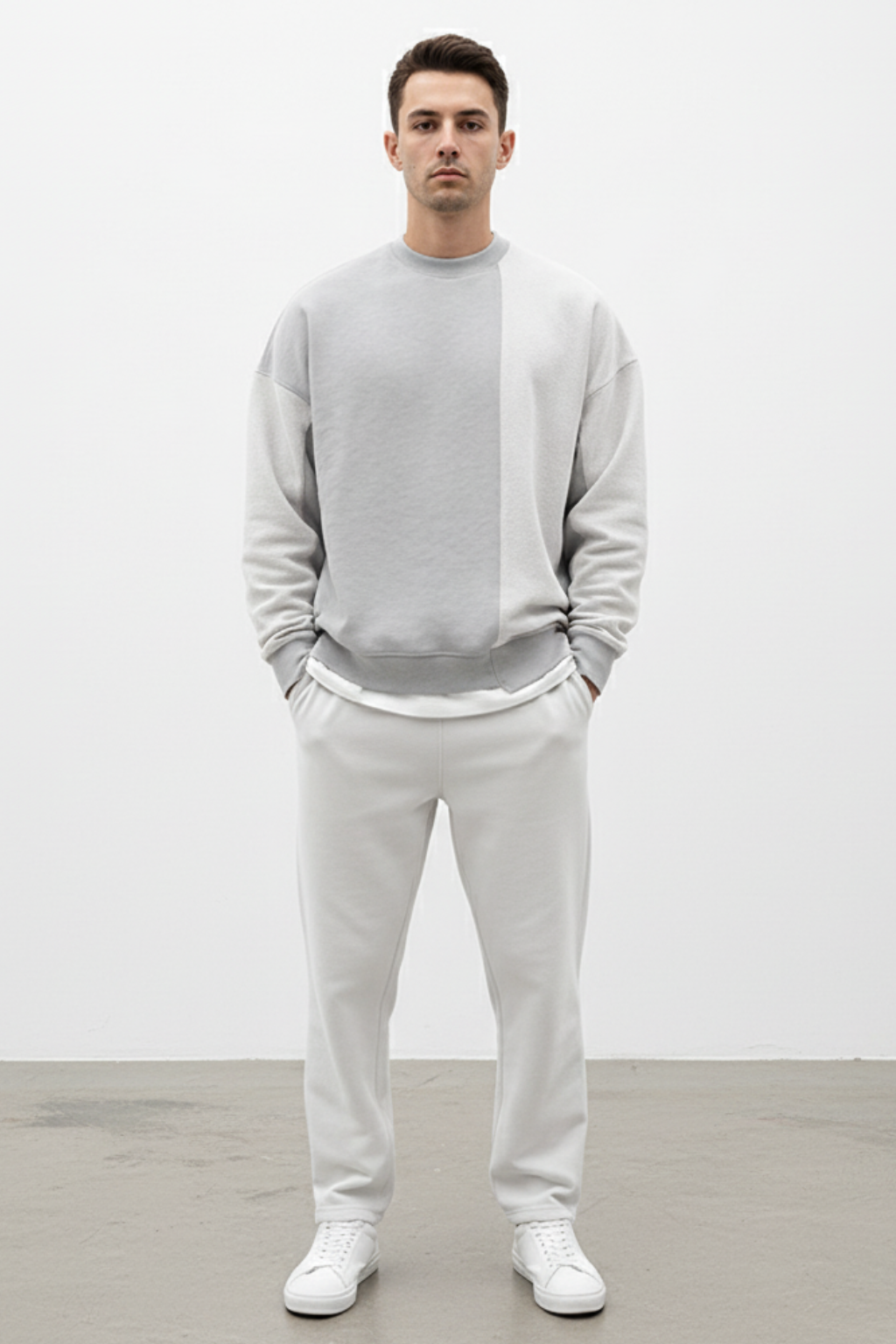 Relaxed Fit Crew Neck Mens Sweater