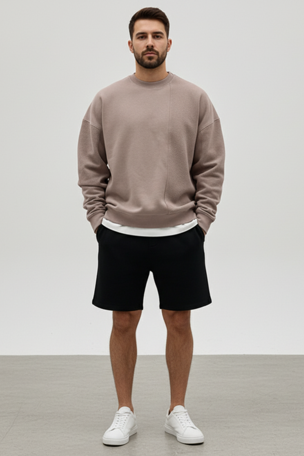 Relaxed Fit Crew Neck Mens Sweater