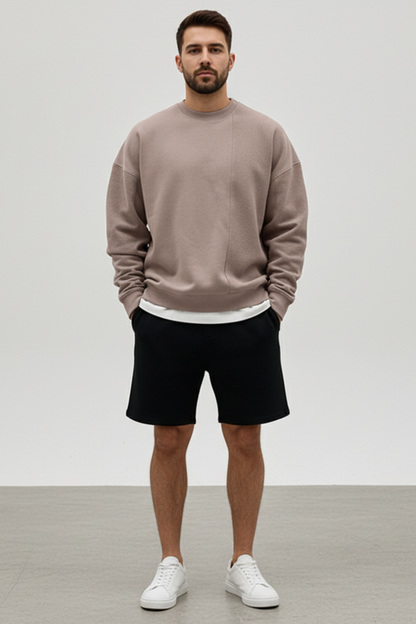 Relaxed Fit Crew Neck Mens Sweater