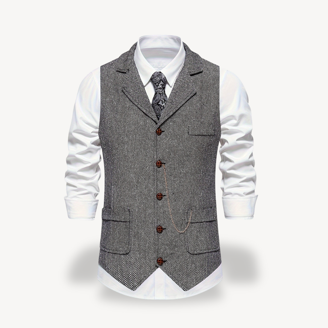 Classic Chain Detail Waistcoat for Men - OutfitLondon