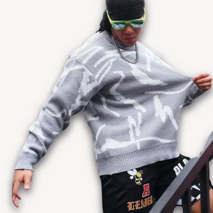 Men's Classic Printed Crew Neck Sweater