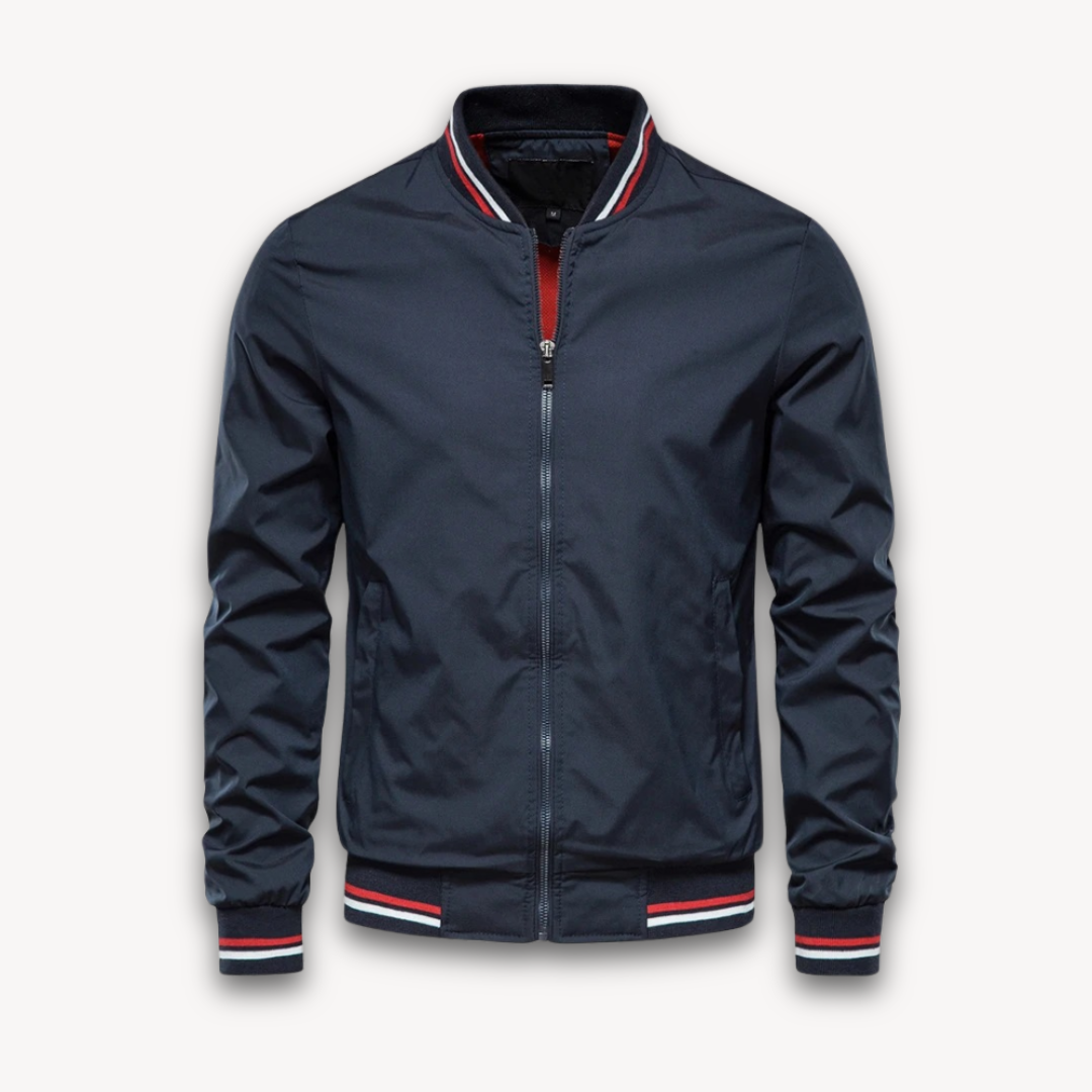 Simple Stripe Edge Mens Bomber Jacket
