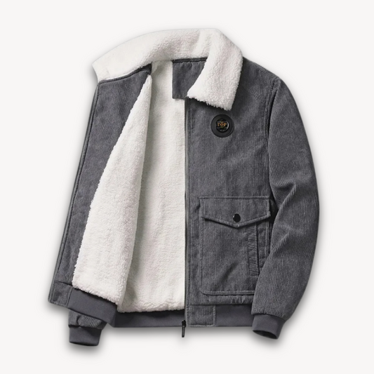 Men's Fleece Lined Quilted Bomber Jacket - OutfitLondon
