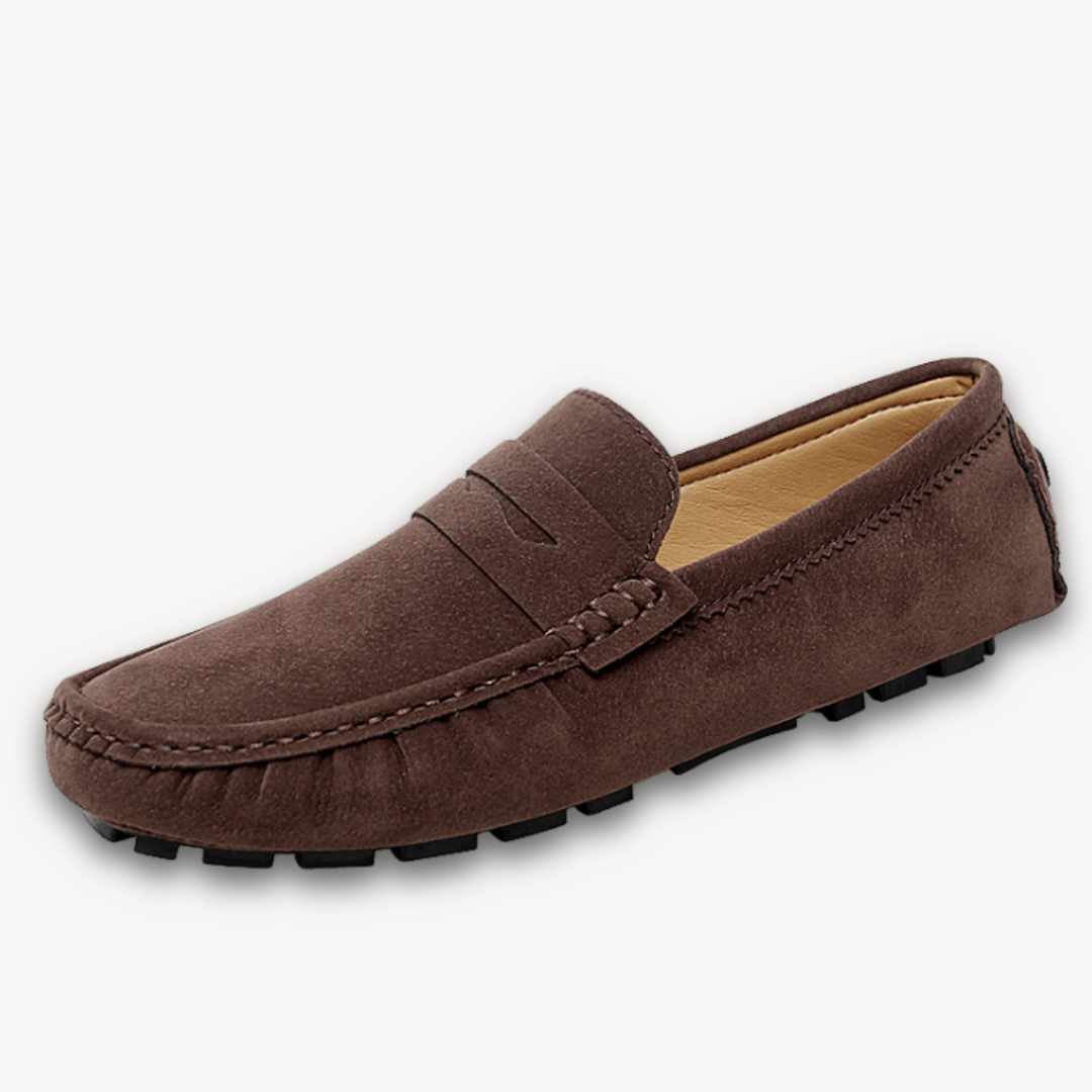 Luxury Brown Leather Driving Loafers - OutfitLondon