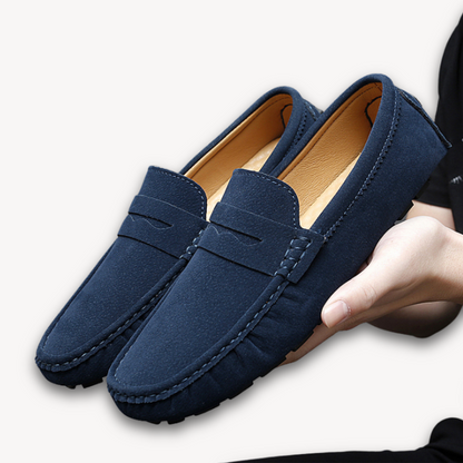 Luxury Brown Leather Driving Loafers