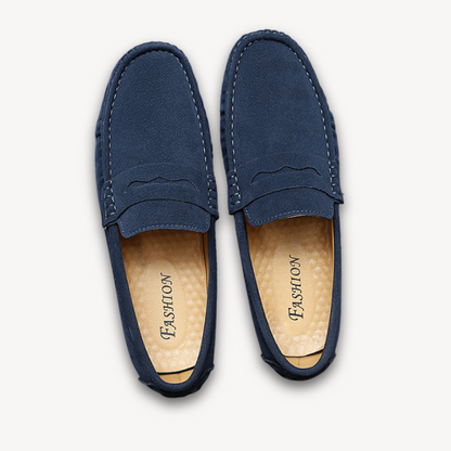 Luxury Brown Leather Driving Loafers