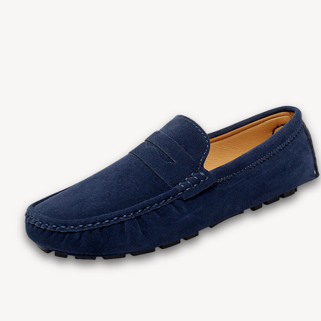 Luxury Brown Leather Driving Loafers