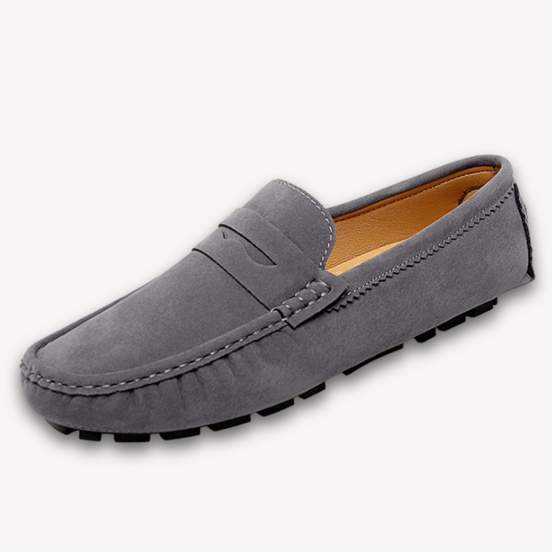 Luxury Brown Leather Driving Loafers