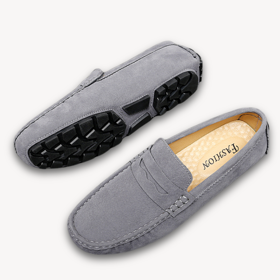 Luxury Brown Leather Driving Loafers