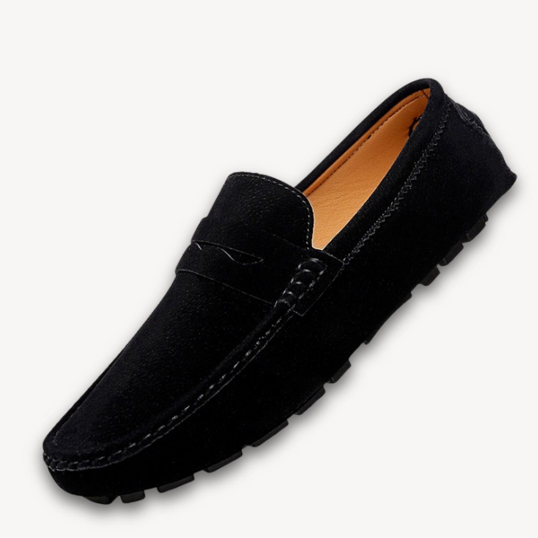 Luxury Brown Leather Driving Loafers