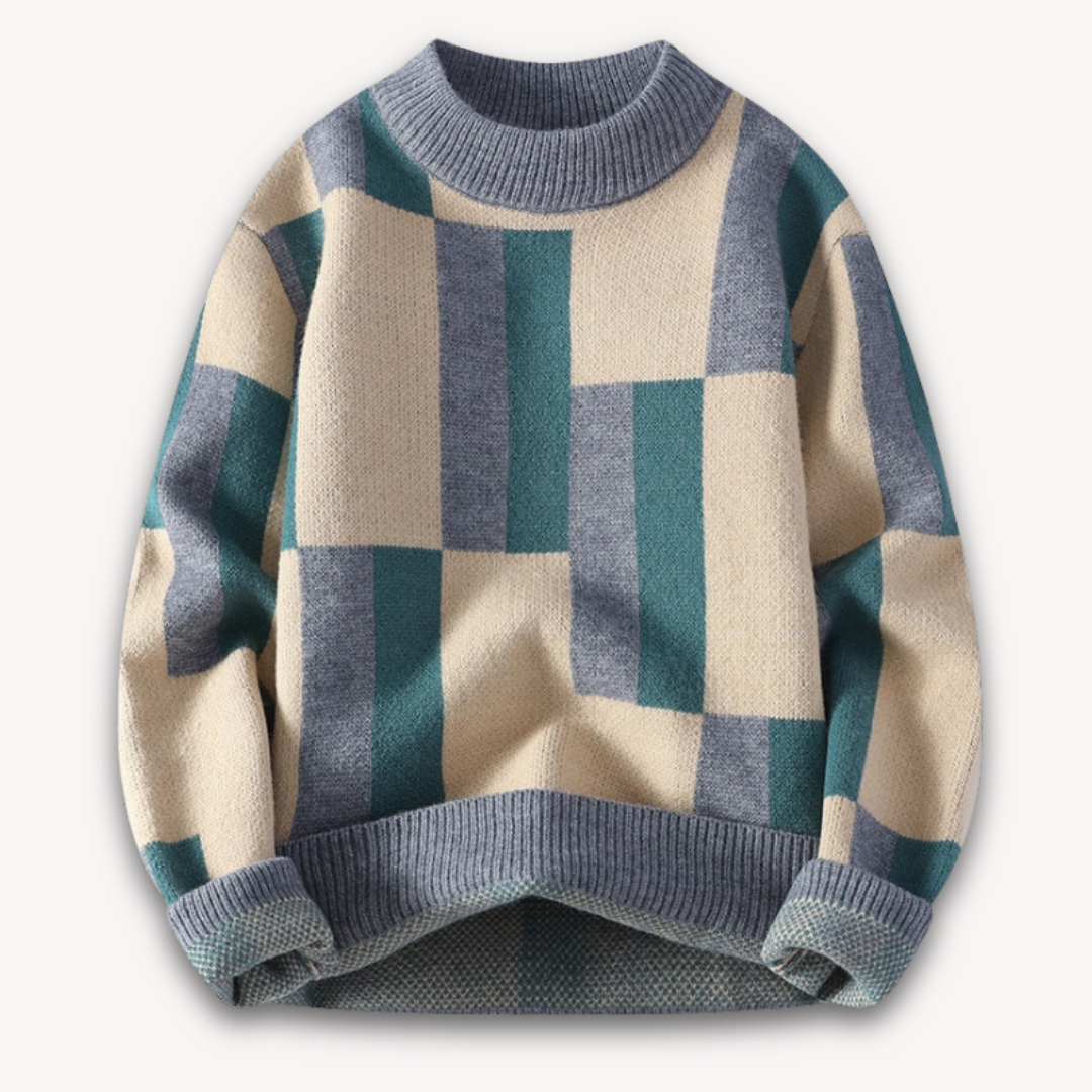 Men's Graphic Pattern Knit Crew Sweater - OutfitLondon
